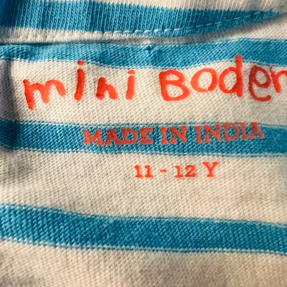 Mini Boden Blue and White Striped Flamingo Dress Size 11-12Y - Picture 9 of 9